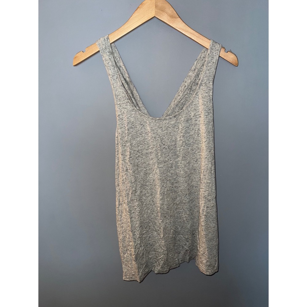CALIA by Carrie Underwood Womens Large Gray Crossover Back V-Neck Tank Top